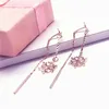 Orecchini per borchie 585 Purple Gold Plodato 14k Rose Snowfulke per donne Exquisito Cene Fase Wedding Fashion Accessori