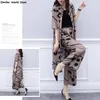 Spring Summer Fashion 2 Piece Set Women Long Cardigan Blouse And Wide Leg Pant Sets Elegant Chiffon Pants Suits 240421