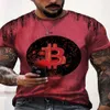 Summer New Youth Bitcoin Top 2020 Wind Speed Dry Clothes 3D Digital Printing Short Sleeved Men's