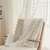 2Pcs Rod Pocket French Romantic White Curtains For Living Room Bedroom Sheer Curtain 240422