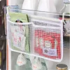 Bags Refrigerator Storage Mesh Bag Double Compartment Hanging Pouch Kitchen Organizer Pockets with Hook Washable Fridge Net Bag