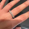 Rings Eternity M Moisanite Diamond Ring 100% réel 925 Sterling Sier Party Band for Women Men Engagement Bijoux Drop Livraison DHE0T