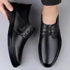 Casual Shoes Men orygine skórzane męskie biuro Oxfords sukienka biznesowa oddychająca męska miękkie mokasyny