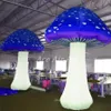 En gros de 4 m de haut géant belle publicité LED Mode de champignons gonflables bleus avec des points pour la publicité sur le sol