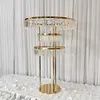 100 cm/150 cm) Metallblomma Display Stands Akrylpärlor Guldmetall Flower Stand Wedding Centerpieces