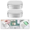 Piatti da 2 pezzi Jar Jar Jar Metal Rectangular lattine rettangolare Sap Case Contenitore Canna Crema Pesca Tinne in alluminio Box