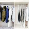 Bags 1pc Hanging Transparent Vacuum Storage Bag For Clothes Organizer Saver Space Holder Folding Bags Pack Garment Dustproof