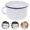 Dinnerware Sets Enamel Instant Noodle Bowl Creative Ramen Retro Enameled Household Tableware For Kitchen Rice Stainless Steel Mixing Bowls