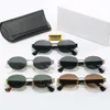Projektant Premium Fashion Sun Glasses Polygon Pełna metalowa rama oryginalna edycja