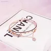 Wholesale- Rose Gold Stainless Steel Bracelets Bangles Female Heart Forever Love Brand Charm Bracelet for Women Famous Jewelry