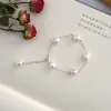 Strands ASHIQI Natural Specialshaped Baroque Freshwater Pearl Bracelet Female 925 Silver Chain High Sense of Gray