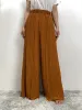 Kleding bescheiden casual geplooide chiffon wide been broek moslimvrouwen kleding rok pantalon kalkoen islamitische jurken kimono abaya voor vrouwen