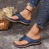 Sandały Kobiety Summer Roman Comfy Flat Bottomed Slip na klipsku Flip Flip Flops Slider T Pasek Chaussures Femme 2024