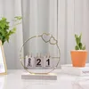 Figurines décoratives Calendrier perpétuel |LED de la Saint-Valentin Love Metal Daily Desk Wood Stand Reutilisable Decor