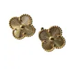 مصمم العلامة التجارية أزياء عالية الإصدار Van Lucky Four-Leaf Clover Earshot Gold Plated 18K Rose Gold White Fritillary Red Black Acons Earrings Stone Ears Jewelry