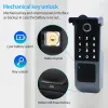 Kontrollvattentät ttlock Smart Bluetooth FingerPrint Rim Lock IC Card Electronic Lock Intelligent Door Lock Work med Google Alexa Echo