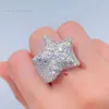 GRA المصمم مجوهرات مخصصة مصنوعة VVS Moissanite Diamond Hip Hop David Ring