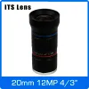 Lens 4/3 inch 12MP ITS Ultra 4K Lens 20mm Starlight F1.4 C Mount For Electronic Police or Traffic Camera