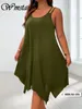 パーティードレスWomstar for Women for Women Plus Size Solid Elegant Loose Summer Holiday Print Maxi Dress Wholesale Drop 2024