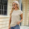 Women's Blouses Women Top Striped Texture Summer T-shirt Crewneck Dressy Tops Tee Shirt Fashion Streetwear Collection For Work Play