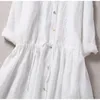 Sukienki swobodne dla kobiet 2024 wiosna i letni bawełniany lniany wypoczynek Wygodny vintage szlafrok długi