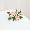 Dekorativa blommor 20 cm Vacker Rose Peony Artificial Silk Wreath For Candlestick Bouquet Home Christmas Party Wedding Dining Table Decor