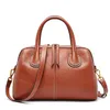 Sac 2024 Cow Hide Geatine Leather Femmes Hands Sac à main Elegant dames Boston Boston Messenger Sacs Satchel Green Totes