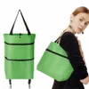 Saco de carrinho de carrinho de tração dobrável com rodas bolsas de loja dobráveis sacolas reutilizáveis sacos de mercearia organizador de alimentos Bag B9Z6#