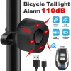 Lights Bike Tail Alarm Light AntiTheft Bike Alarm with Remote IPX5 Waterproof USB Rechargeable for eBike Road Bike