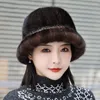 BERETS 2024 Y2K FLUFFY BACKET HAT WOMEN REAL暖かい厚いぬいぐるみ女性贅沢なファッションファーリーパナマ漁師キャップ