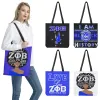 Väskor Forudesigns Zeta Phi Beta Print Ladies Beach Bag Foldbar axelväska Kopplingspåse Personlig multi handväska linne Casual Tote