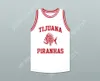 Anpassad valfritt namn nummer herr ungdom/barn Andy Garcia 12 Tijuana Piranhas White Basketball Jersey Mexikansk expansionsteam topp Sydd S-6XL