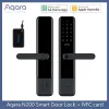 Kontroll AQARA SMART DOOR LOCK N200 Fingeravtryck Bluetooth Lösenord NFC Unlock Remote Notification Doorbell för Apple HomeKit Mijia App