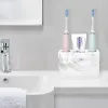 Support de brosse à dents, 3 emplacements grand support de dentifrice à brosse à dents électrique, rangement dentaire décoratif en résine pour accessoires de salle de bain