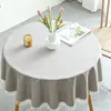 Table de table en tissu pure couleur nordique rond art art coton lin étanche à l'épreuve d'huile de bureau sans lavage gris22