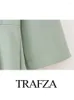 Vestidos casuais trafza vestido assimétrico feminino colar sólido colarinho de três quartos de manga de manga Broche decore a moda feminina de zíper