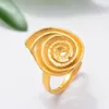 Wedding Rings Design Ethiopia Morning Glory 24K Flower Gold Color For Women Girls Luxurious Elegant Engagement Ring Jewelry233J