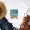 Aloha Cowboy Women Vintage Western Funny T-Shirts Summer Fashion Loose Beach Vacation T Shirt Cute Rodeo Graphic Tees Boho Tops 240409