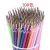 Pens Jonvon Satone 100 Color Gel Pen Refills Multiclored Core Bag Neutral Pens Refill voor het schrijven van schoolbenodigdheden Caneta Escolar Kid