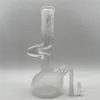 13.77 inch sandblasting Bend pipe Beaker Glass Bong 19mm Joint with Downstem and Bowl