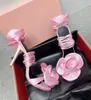 Summer Luxury Double Flower Sandals Shoes Women Wraparound Straps High Heels Lady Party Wedding Gladiator Sandalias