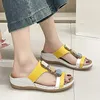 Sandalen fleece slippers voor vrouwen plaid mode zomer zomers simple wig hielk comfortabele dames h bear