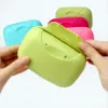 Zet 1 stks draagbare zeepgerechten Soap Container Badkamer Travel Huis Plastic Soap Doos met Cover Small/Big Maten Candy Color