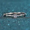 Anéis tfglbu d color ring moissanite for women wedding bom judeu com certificado 100% esterling sliver 18k anéis banhados de ouro branco