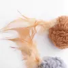 Toys Cat toy plush ball with feathers interactive fun chase pet supplies