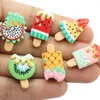 Dekoratif figürinler kawaii kivi çilek meyve dondurma simülasyonu gıda reçine düz cabochons telefon için scrapbooking