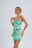 gorąca sprzedaż zielona sukienka zestaw z zestawami spódnicy Kobiety Lady Sexy Off Jacquard Bandage Party Slim BodyCon Darmowy statek HL5921