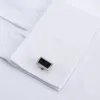 Solid Mens Classic Franse manchetten overhemd met lange mouwen overdekte placket formele business standaardfit ontwerp bruiloft witte shirts 240403