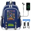 Bags desenho animado, meus monstros cantando crianças backpack nova saco de menino USB menina escolar de grande capacidade para crianças adolescentes bolsa escolar