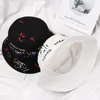 Berets Panama Graffiti Letter Summer Fisherman Hat Hip Hop Cap Harajuku Bucket